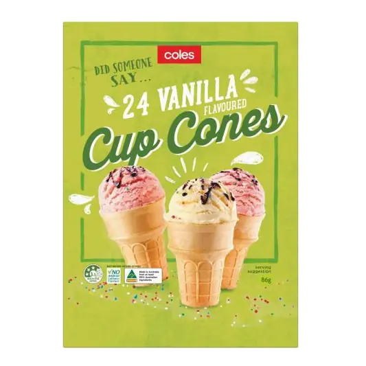 Ice Cream Cones Vanilla Cups