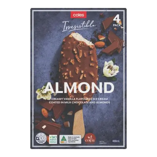 Irresistible Almond Ice Cream Sticks 4 Pack