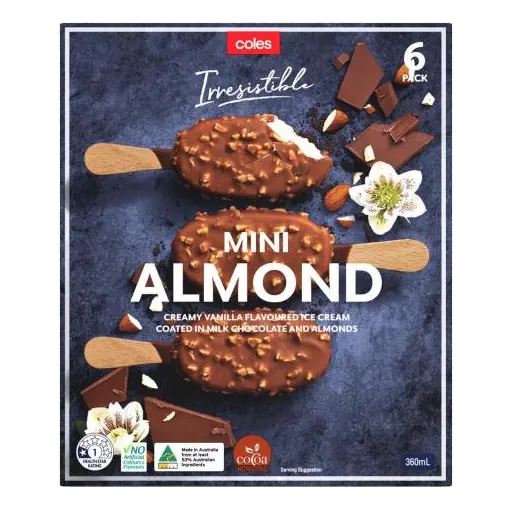 Irresistible Mini Almond Ice Cream Sticks 6 Pack