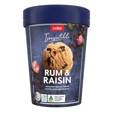 Irresistible Rum & Raisin Ice Cream Tub