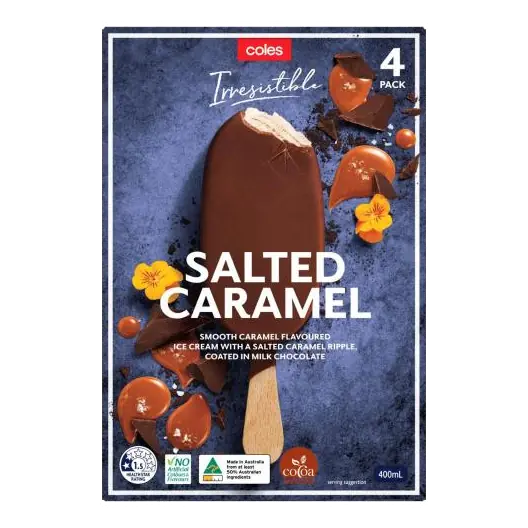 Irresistible Salted Caramel Ice Cream Sticks 4 Pack
