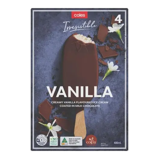 Irresistible Vanilla Ice Cream Sticks 4 Pack
