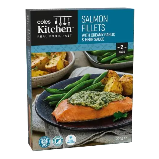 Salmon Fillets So With Creamy Garlic & Herb Sauce 2 Pack