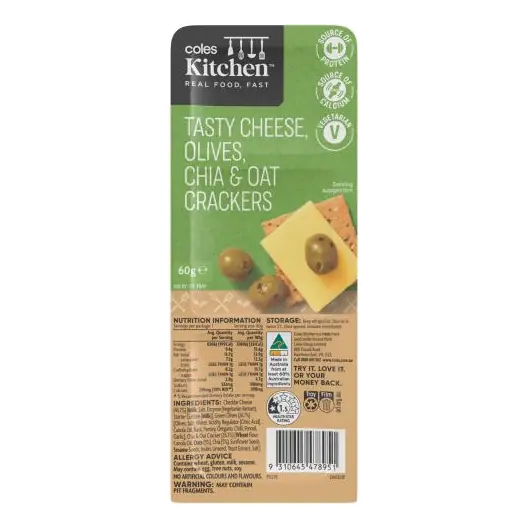 Tasty Cheese Olives Chia & Oat Crackers