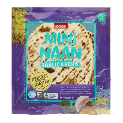 Mini Toasty Garlic And Herb Naan 5 Pack