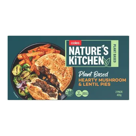 Hearty Mushroom And Lentil Pies 2 Pack