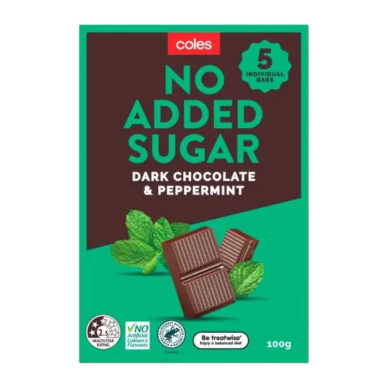 No Added Sugar Dark Choc With Peppermint