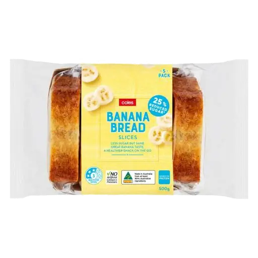 Reduced Sugar Banana Bread Slices