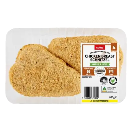 RSPCA Approved Chicken Breast Schnitzel Garlic & Herb Crumb