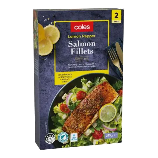 Salmon Fillets Skin On With Lemon Pepper Marinade 2 Pack
