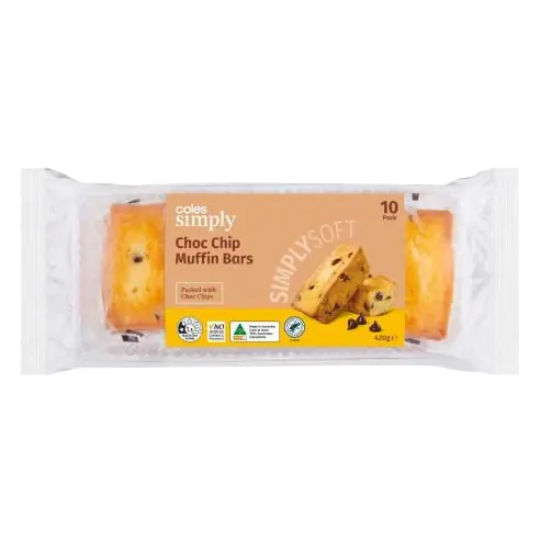 Choc Chip Muffin Bars 10 Pack