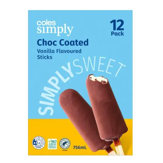Choc Coated Vanilla Flavoured Sticks 12 Pack
