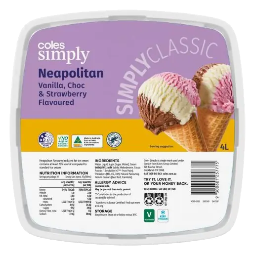 Neapolitan Flavoured Frozen Dessert Tub