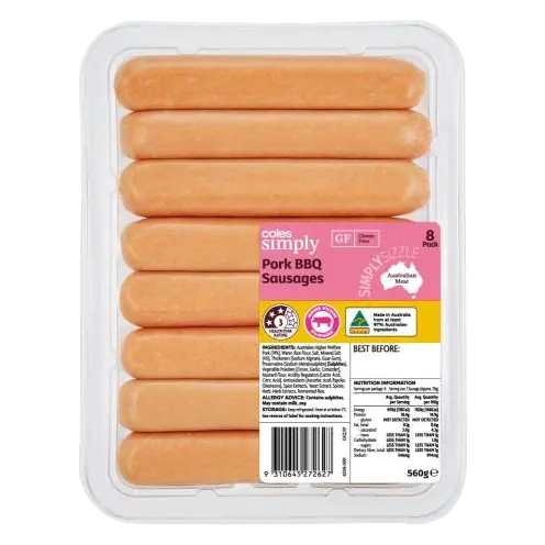 Pork Bbq Sausages 8 Pack