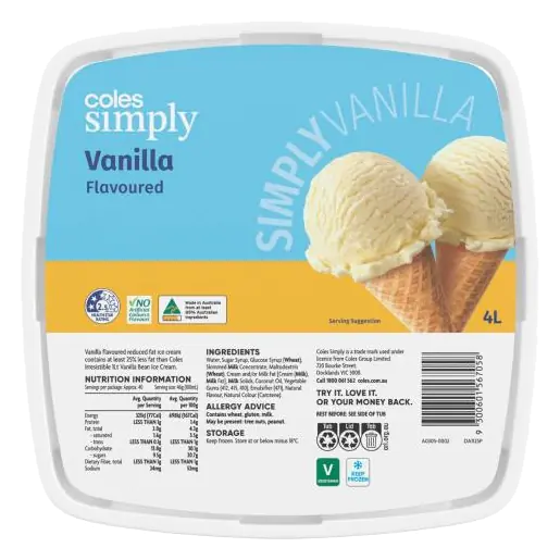 Vanilla Flavoured Frozen Dessert Tub