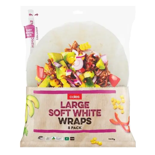 White Large Jumbo Wraps 8 Pack