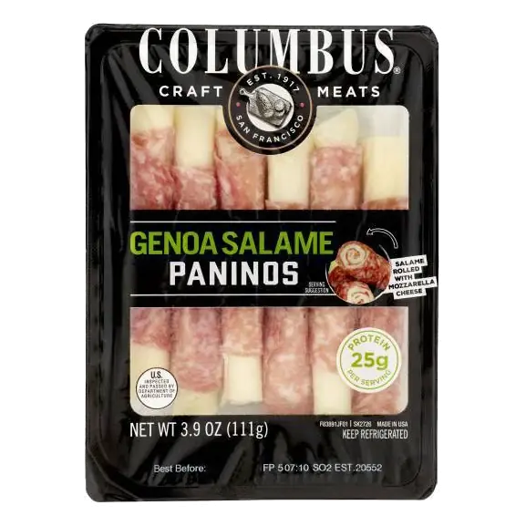 Columbus Gluten Free Genoa Salame Panino, 3.9oz: Ketogenic, Sliced