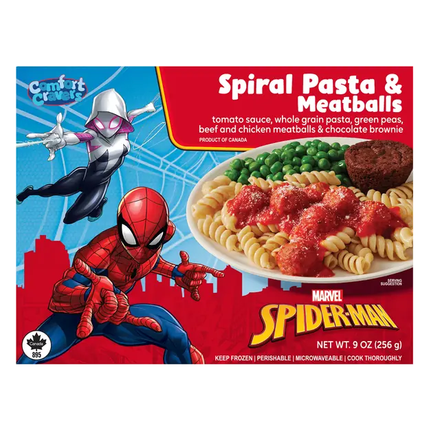 Marvel Spider-Man Spiral Pasta & Meatballs Frozen Meal