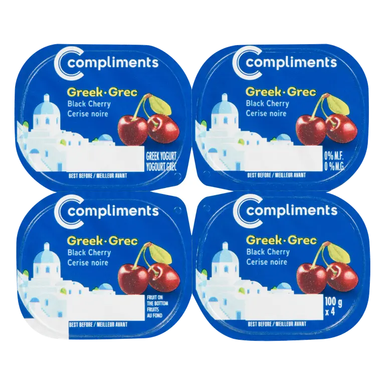 0% Greek Yogurt Black Cherry 4 x 100 g