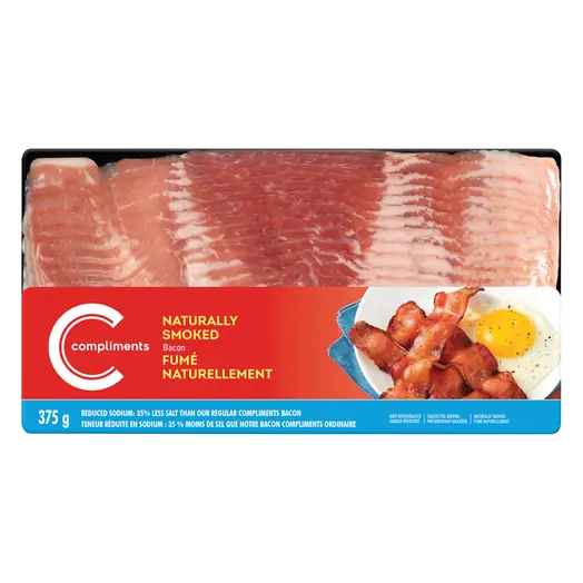 Bacon Naturally Smoked Less Salt 375 g