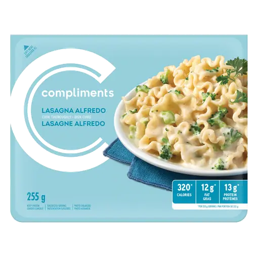 Frozen Entree Lasagna Alfredo 255 g