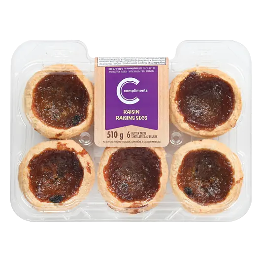 Butter Tarts Raisin 510 g (frozen)