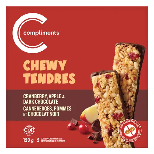 Chewy Granola Bars Cranberry Apple And Dark Chocolate 150 g