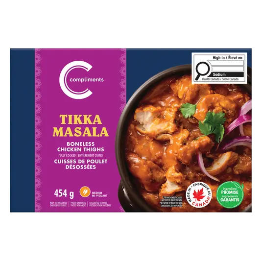 Chicken Thighs Boneless Fully Cooked Tikka Masala 454 g