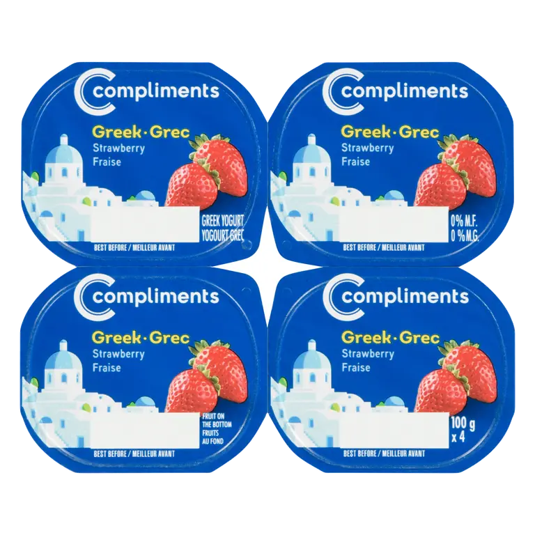 0% Greek Yogurt Strawberry 4 x 100 g