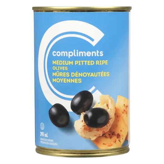Black Olives Medium Pitted Ripe 398 ml
