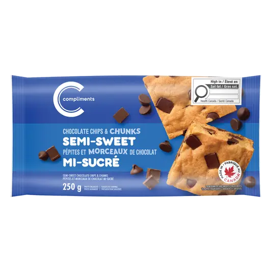 Chocolate Chips & Chunks Semi Sweet 250 g