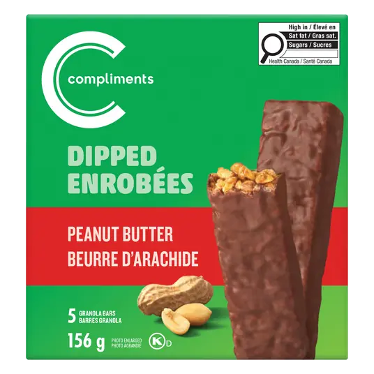Dipped Granola Bars Peanut Butter 156 g
