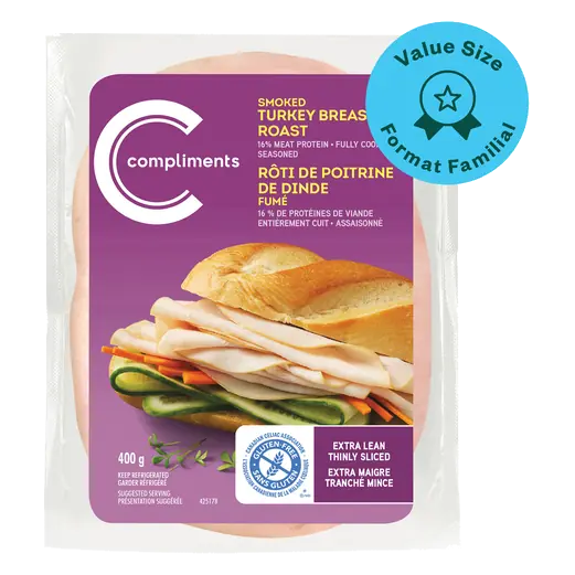 Extra Lean Thinly Sliced Smoked Turkey Breast 400 g