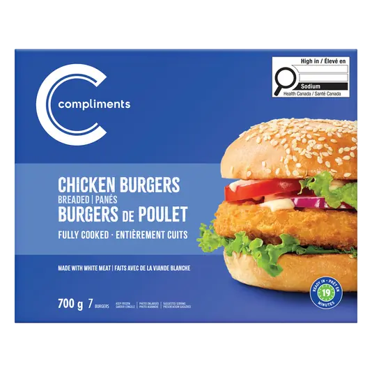Frozen Breaded Chicken Burger Fully Cooked 700 g