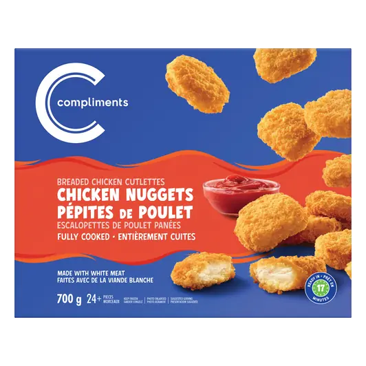 Frozen Breaded Fully Cooked Chicken Nuggets 700 g