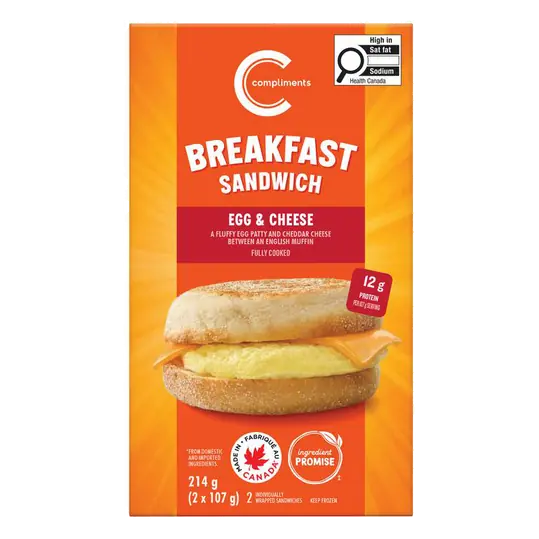 Frozen Breakfast Sandwich Egg & Cheese Muffin 214 g
