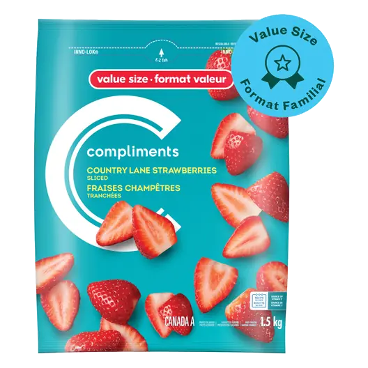 Frozen Sliced Strawberries Country Lane 1.5 kg