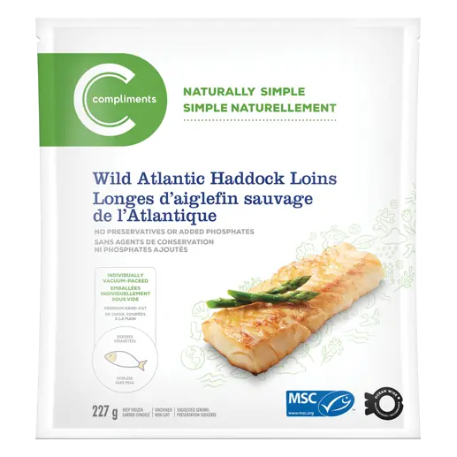 Frozen Wild Atlantic Loins Haddock 227 g
