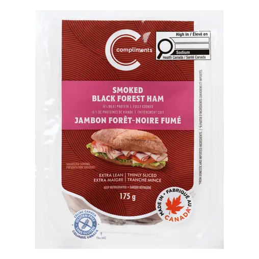 Gluten-Free Thinly Sliced Black Forest Ham Extra Lean 175 g