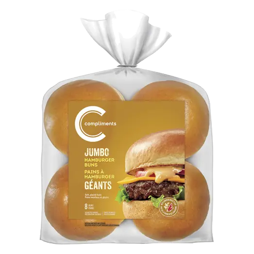 Hamburger Bun Jumbo 8 Pack 520 g
