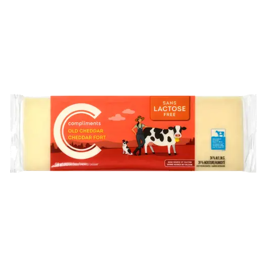 Lactose-Free Block Cheese Old White Cheddar 400 g