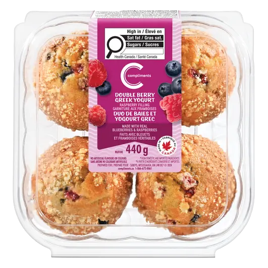 Muffins Double Berry Greek Yogurt With Raspberry Filling 440 g