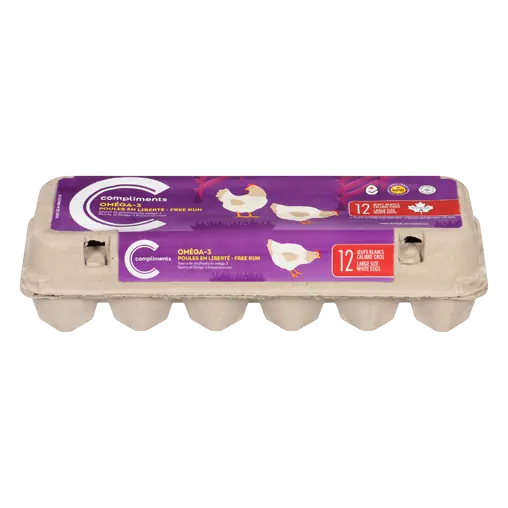 Omega 3 White Eggs Free Run Large 12 Count