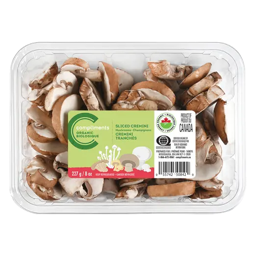 Organic Mushrooms Cremini Sliced & Washed 227 g