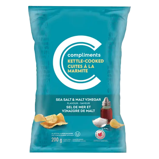 Potato Chips Kettle Cooked Sea Salt & Malt Vinegar 200 g