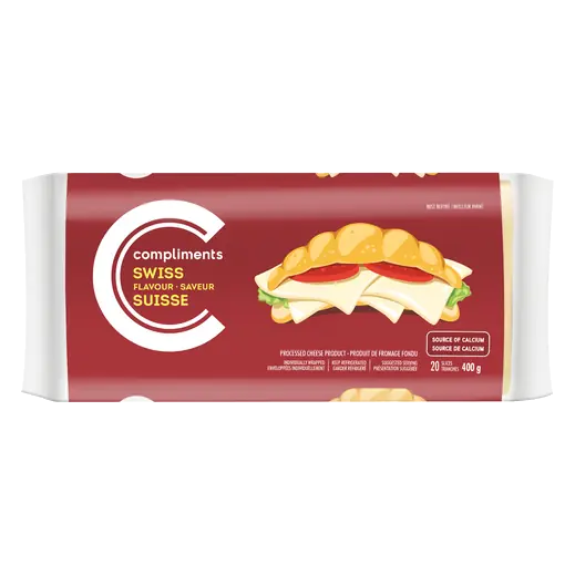 Processed Sliced Cheese Swiss 20 Slices 400 g