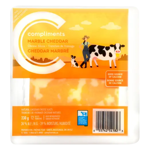 Sliced Cheese Marble Cheddar 12 Slices 230 g