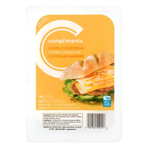 Sliced Cheese Marble Cheddar 8 Slices 160 g