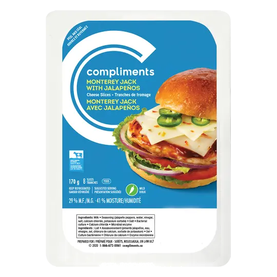 Sliced Cheese Monterey Jack With Jalapenos 8 Slices 170 g
