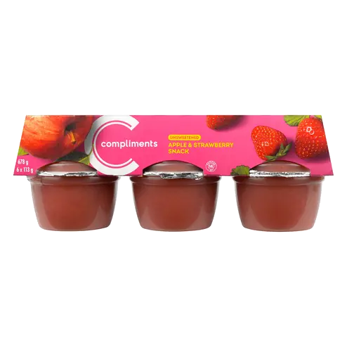 Snack Cups Unsweetened Apple & Strawberry 6 x 113 g